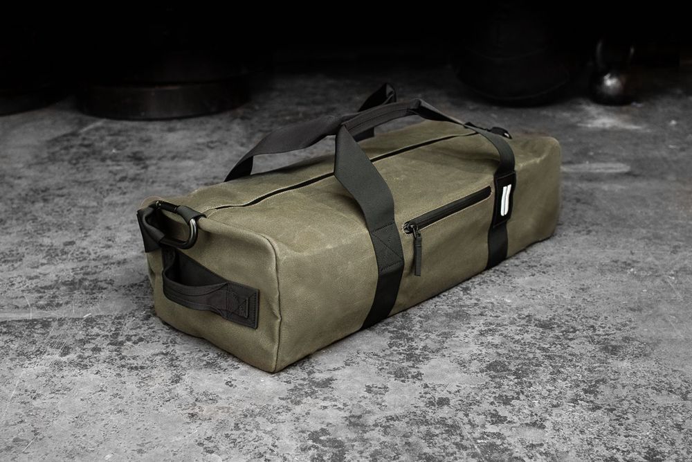 NOBULL Waxed Canvas Traditional Duffle Sırt Çantaları - Yeşil Ordu - Turkiye (TCF-192063)